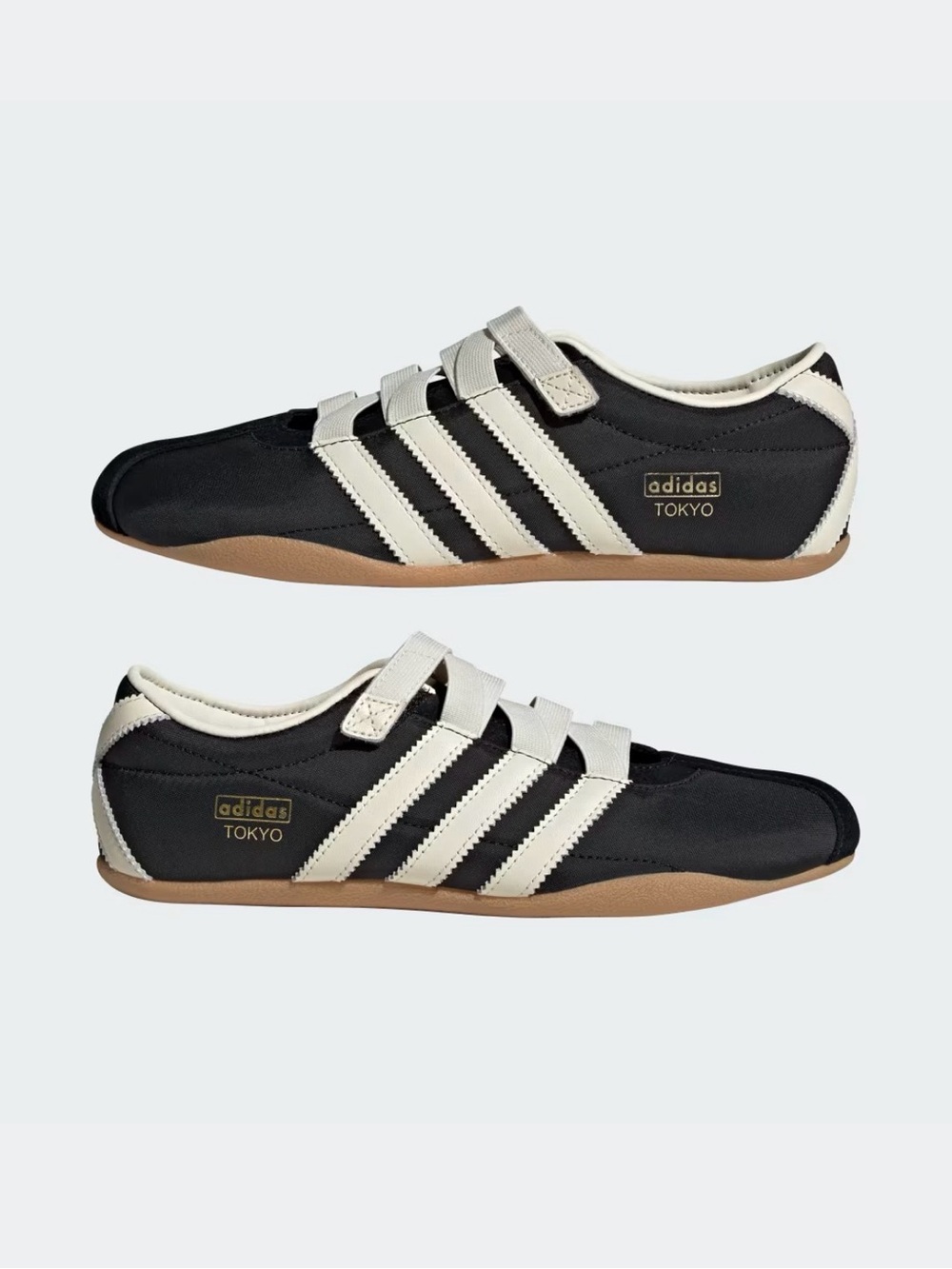 adidas Tokyo Women’s Black and Cream Strap Sneakers - Picture 7 of 8